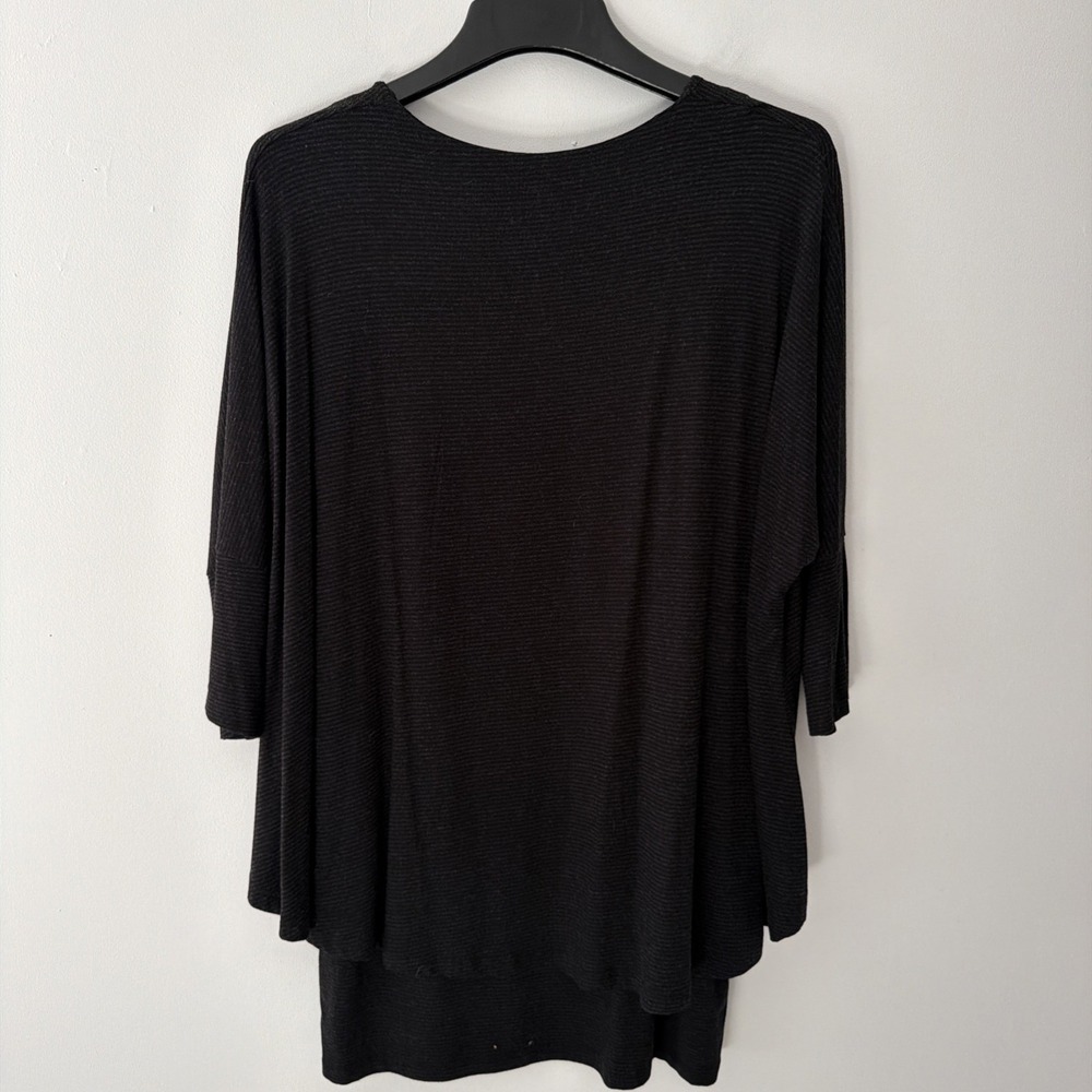 Shannon Passero Medium Black Fine‎ Stripe Layered Jersey Tunic Dress Top NWT - Picture 5 of 11